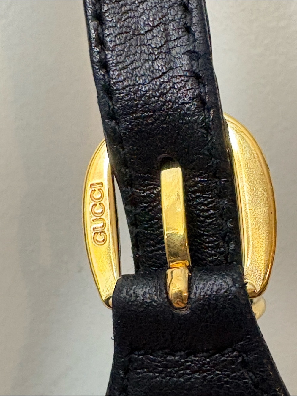 Vintage 1970s Gucci Black Leather Scoop Flap Crossbody Bag 001-113-0195 - Picture 15 of 16